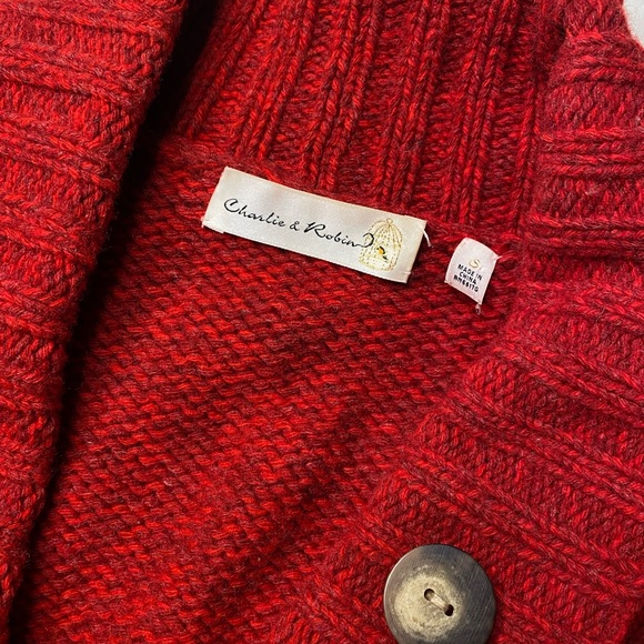 Anthropologie Red Button Sweater - Picture 5 of 5